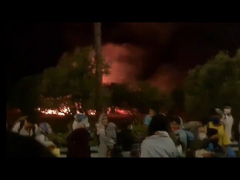 Moria: Greek riot police firing asphyxiating gas at children and elderly fleeing a burning hell