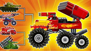 Who is able to stop this monster !? MONSTER TRUCKS Vs MONSTER MAX AMERICAN | Cartoons about tanks