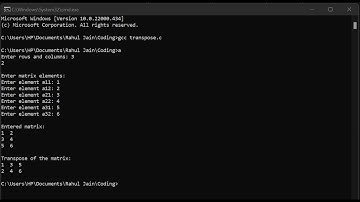Code In C | C Program For Transpose Of A Matrix | Programming In C Language | Learn Step By Step