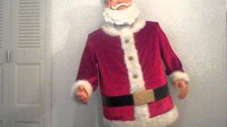 Gemmy life size 5ft tall animated singing dancing karaoke santa claus with gold belt buckel. Gemmy Dancinging Singing Talking ...