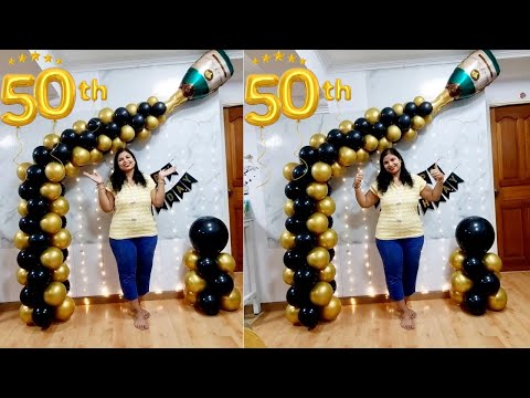 Black & Gold balloon Garland | Black & Gold balloon Decorations | Black & Gold balloon Arch |
