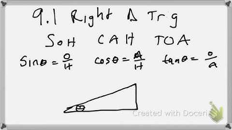 9.1 Right Triangle Trig