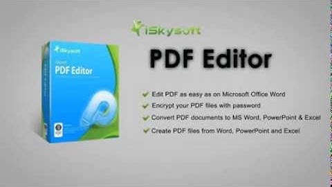 iSkysoft PDF Editor - A Smart Program that Edit, Convert and Create PDF Files