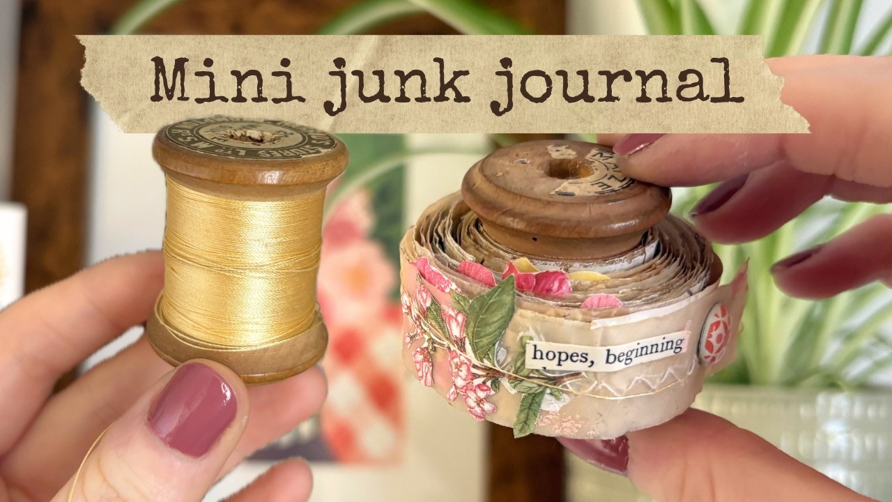 立体・オブジェ mo-on.M Junkjournal no.10 I turned a wooden spool into a TINY junk journal 🧵 - YouTube