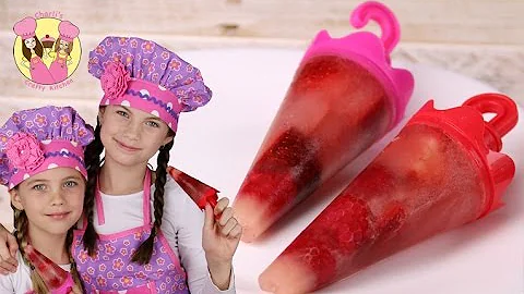 BERRY POPSICLES - Healthy kids strawberry & raspberry Ice lolly treat pop by Charli's Crafty Kitchen