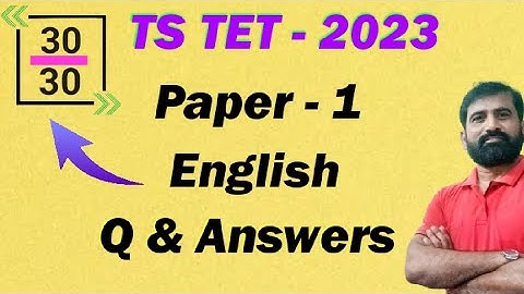 TS TET Paper 1 (2023 English Questions & Answers) || TS TET PAPER 1 ENGLISH