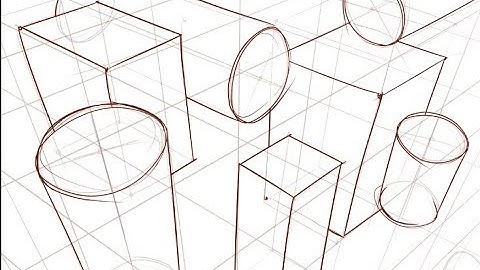 Three Point Perspective — Cubes and Cylinders _Top View