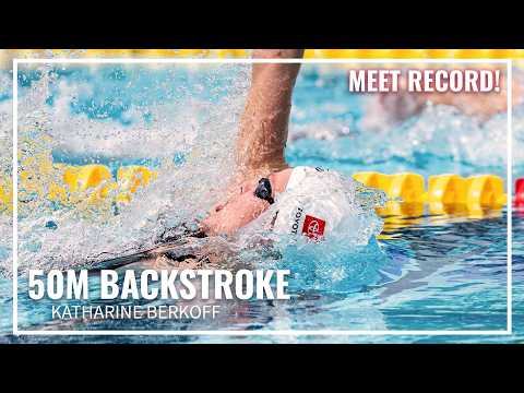 Katharine Berkoff Takes Down Meet Record in 50M Backstroke | 2026 Pan Pacific Swimming Championships