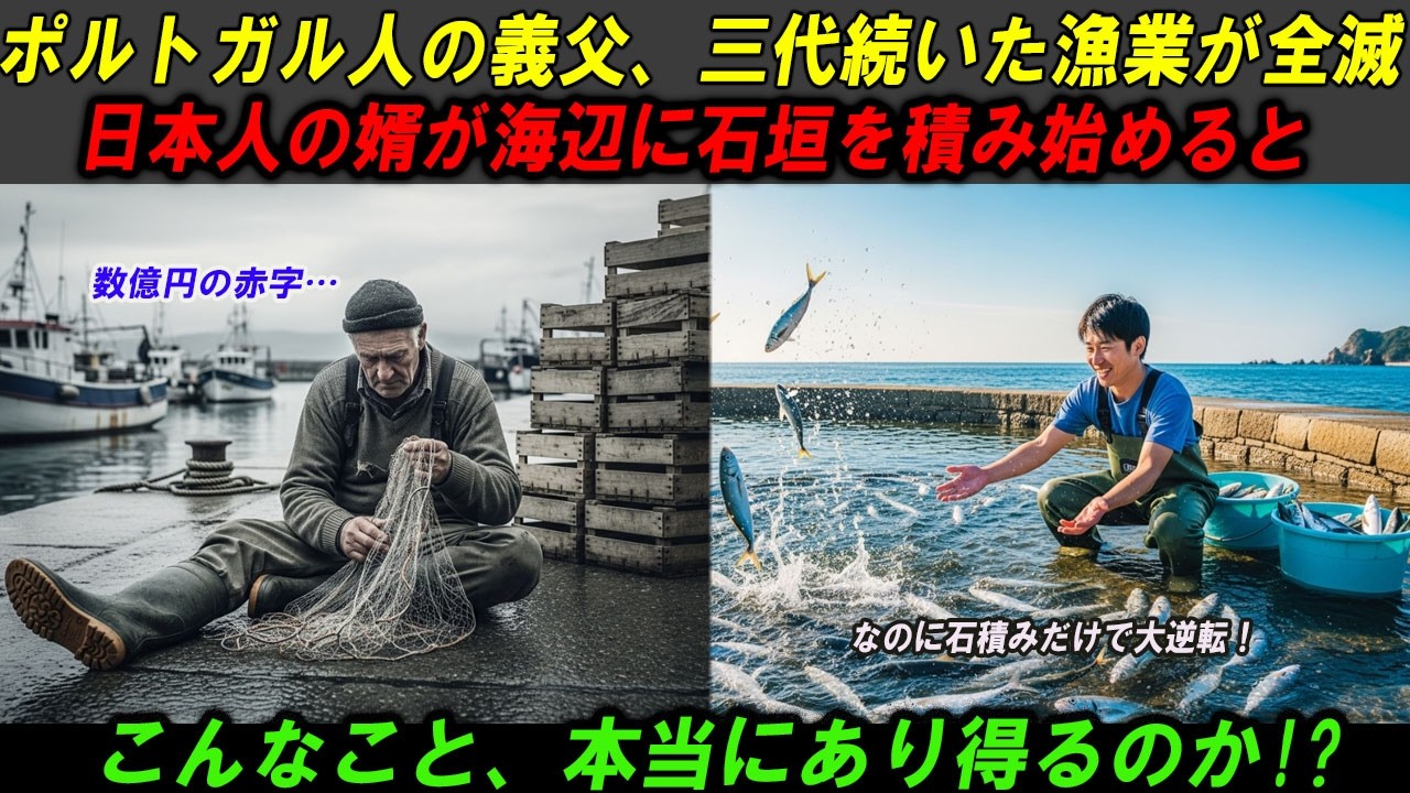 「石ころで魚を獲るだって？」ポルトガルの3代続くベテラン漁師は鼻で笑ったが、にほんじんの娘婿が作った石垣に数千万円の漁船が完敗した【海外の感動話】