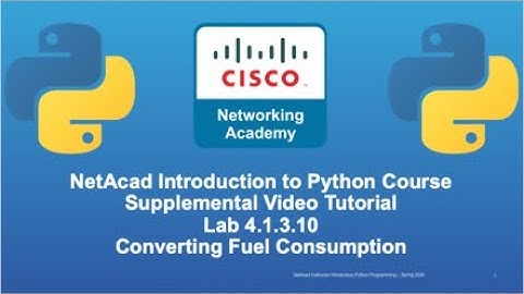 Cisco NetAcad Introduction to Python Course - Supplemental Lab Tutorial & Solution Set: Lab 4.1.3.10