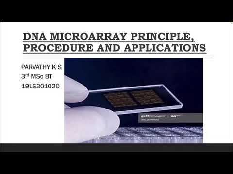 डीएनए माइक्रोएरे- सिद्धांत, प्रक्रिया और अनुप्रयोग (19LS301020)