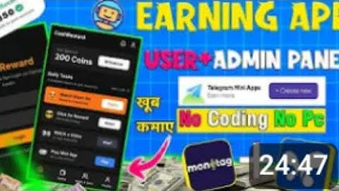 Telegram Mini Bot App Create And Monetag Ad And Earn daily $5000 🤑🤑