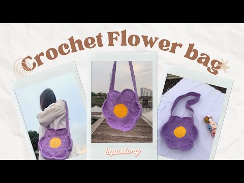 [ENG SUB] Crochet Flower Bag ♡ Cách móc túi len hình bông hoa ♡ Tutorial