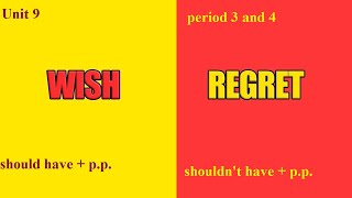 شرح الدرس الثالث والرابع | الوحدة التاسعة| #توجيهي  Unit 9 | period 3 and 4| wish | regret| should