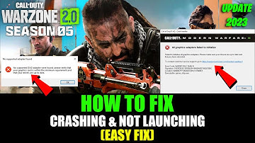 WARZONE 2.0 SEASON 5 FIX CRASHING IN PC | Fix Warzone 2.0 Season 5 Crashing & Not Launching PC