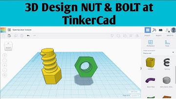 #3. 3D Design NUT & BOLT At TinkerCad in HINDI   #Easytronic Tutorial