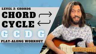 Chord Cycle 3: G C D G |  Guitar Play Along Workout