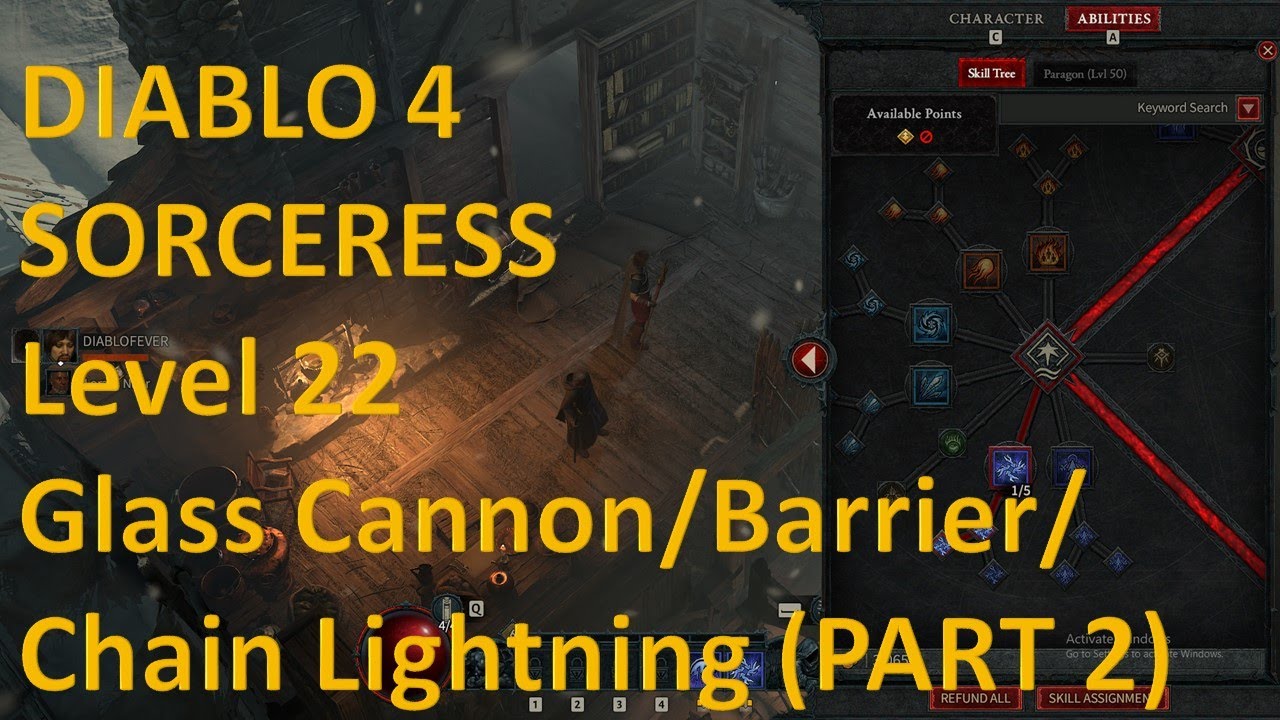 Diablo 4 Beta Level 22 Glass Cannon Sorceress Lightning with Barrier