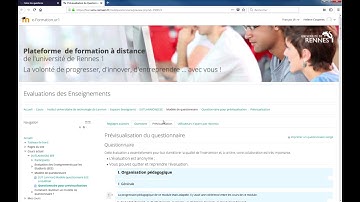Moodle, Comment utiliser et modifier un modèle de questionnaire