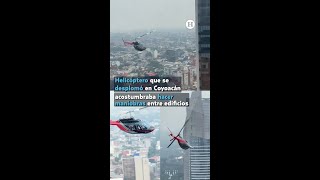 Helicóptero que colapsó en Coyoacán fue captado mientras hacía peligrosas maniobras en Reforma