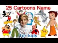 Learn 25 Cartoon Characters Names In English &amp; Hindi With Fun Facts | Fun Learning For Children