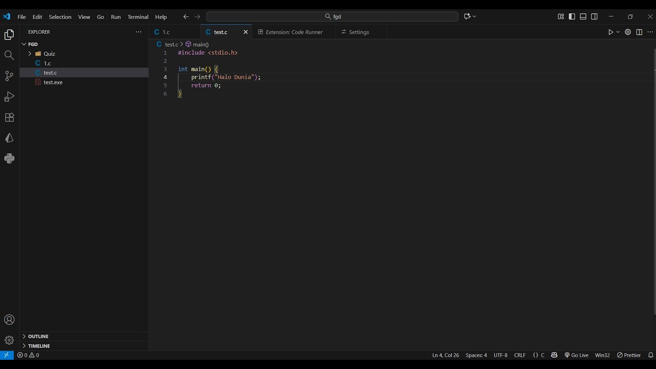 Cara Menjalankan Bahasa Pemrograman C pada Visual Studio Code || Cara ...