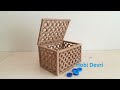 Diy Making Box with Plastic Bottle Caps and Jute,Storage Jewellery Box İdeas, Mavi Kapaklardan Kutu