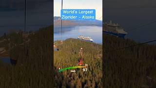 World’s Largest Zip Line - 98km/hr in Icy Strait Alaska #views #shorts #gopro