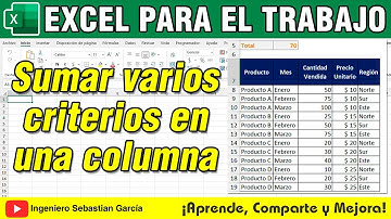 Sumar varios criterios de una columna en Excel