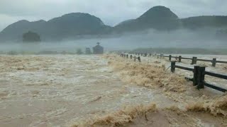 Worst weather in China, river overflow in Guangdong! Entire city on alert as hurricane wind strikes