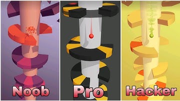 Noob Vs Pro Vs Hacker - Helix Jump - Voodoo Android Gameplay