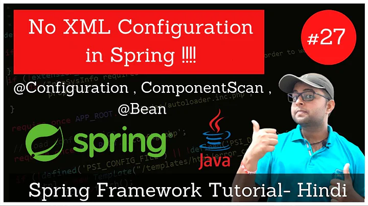 Removing Complete XML for Spring Configuration | @Configuration | @ComponentScan | @Bean Annotation