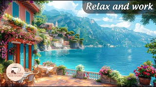 Relaxing Jazz for Work & Study☕Morning Cheerful With Jazz Music | Seaside Coffee Shop Ambience