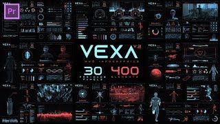 Premiere Pro Template: Vexa HUD Infographics Essential Graphics | Mogrt Premiere Pro Template: Vexa HUD Infographics Essential Graphics | Mogrt