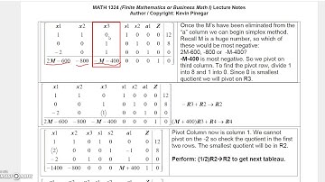 4 6 4 Finite Math   Solving Mixed Constraint Application With Big M