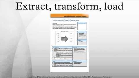 Extract, transform, load