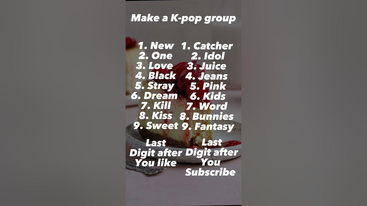 Make your own kpop group name! trendingshorts fyp kpop YouTube