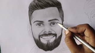 Virat Kohli realistic Pencil Drawing 🤩|Monickartz|#viratkohli #drawing #trending