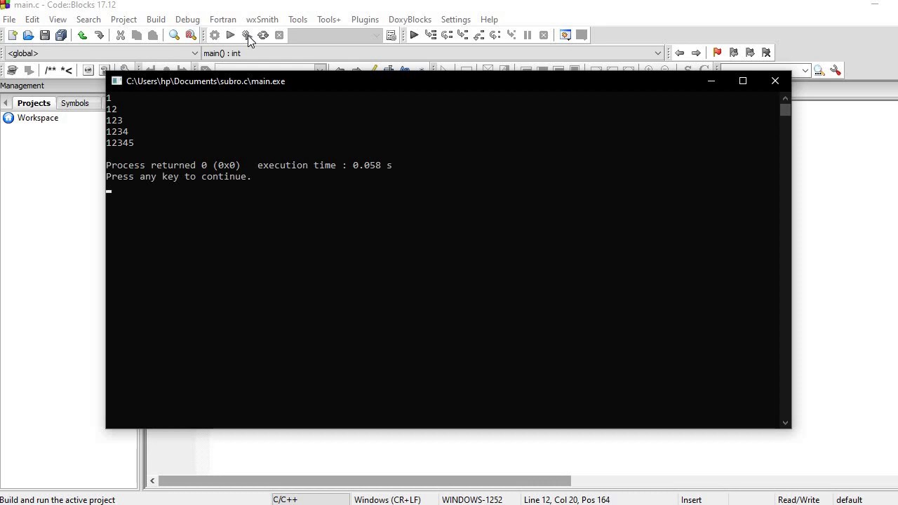 pattern in c program - YouTube