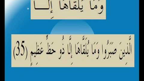 القران الكريم سورة فصلت الأية 35.wmv