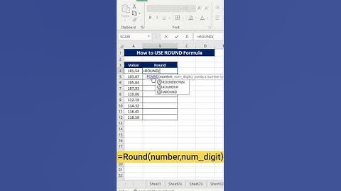 Round Formula😮 #msexcel #excel #shortsvideo #tricks #computer #shorts #round #excelformula #short