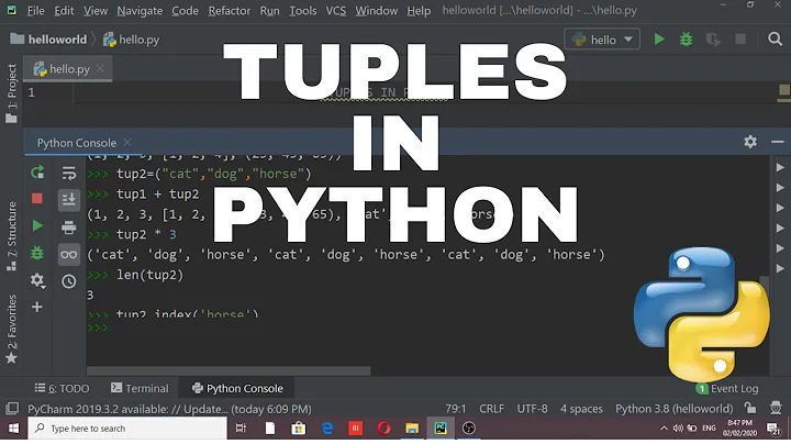 Tuples in python | Access Elements in Tuple | Count | Index | Delete