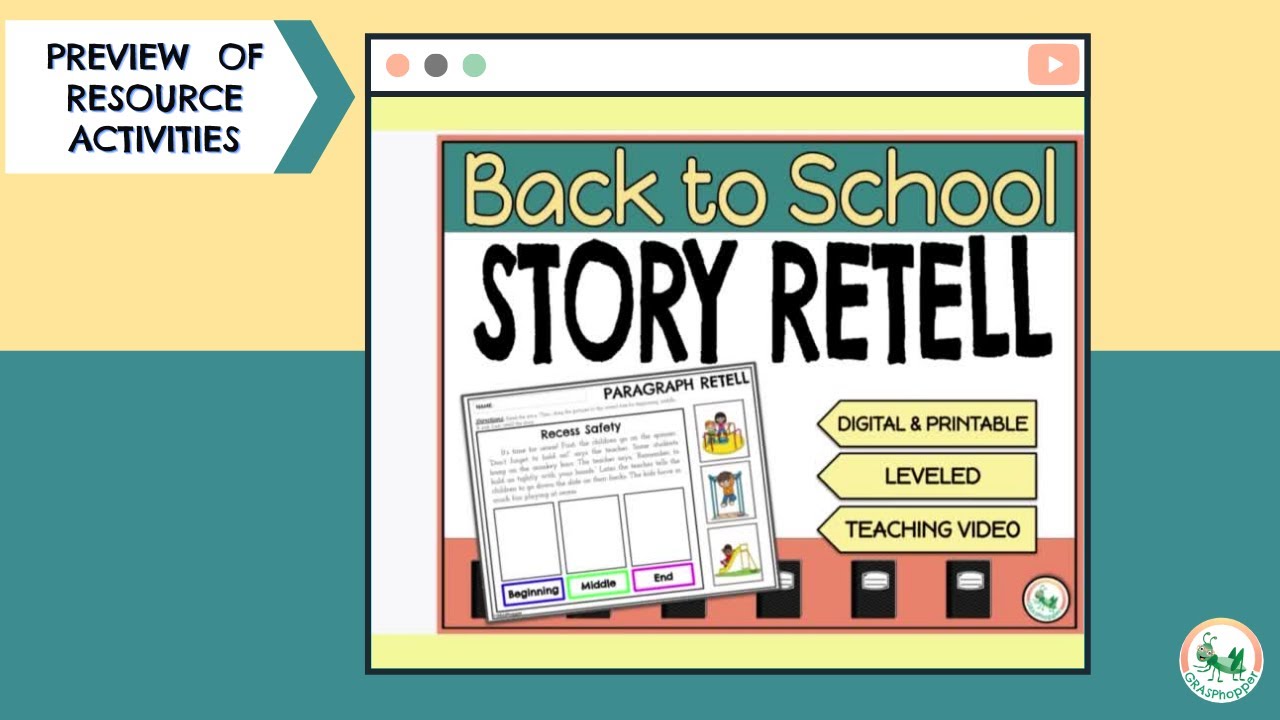 School Story Retell Activities