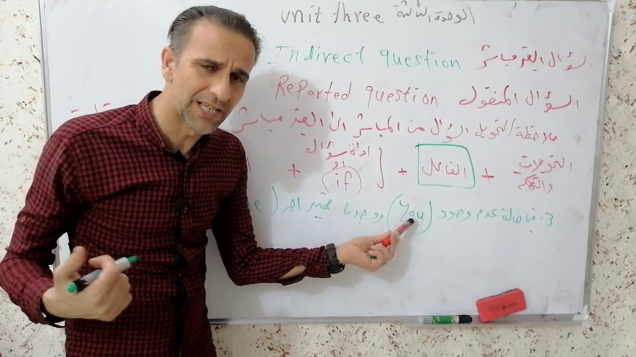 انكليزي سادس اعدادي / الوحده الثالثه / الموضوع الثالث ( السؤال الغير مباشر)