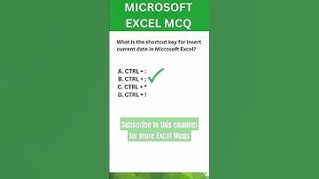 Shortcut Key MS Excel #mcqshort