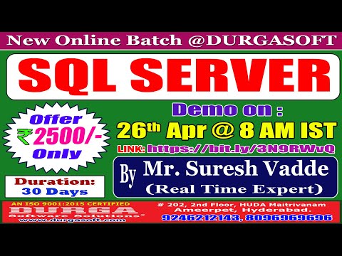 SQL SERVER Online Training @ DURGASOFT