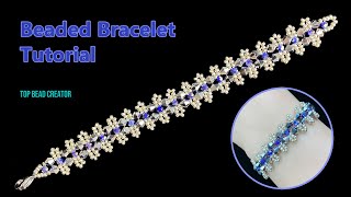 Easy pattern beaded bracelet, Jewelry making tutorial