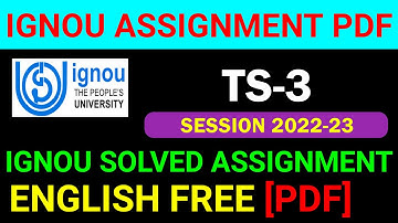 TS-3 Solved Assignment 2022-23 in English, TS 3 Solved Assignment 2023, TS 3 Assignment
