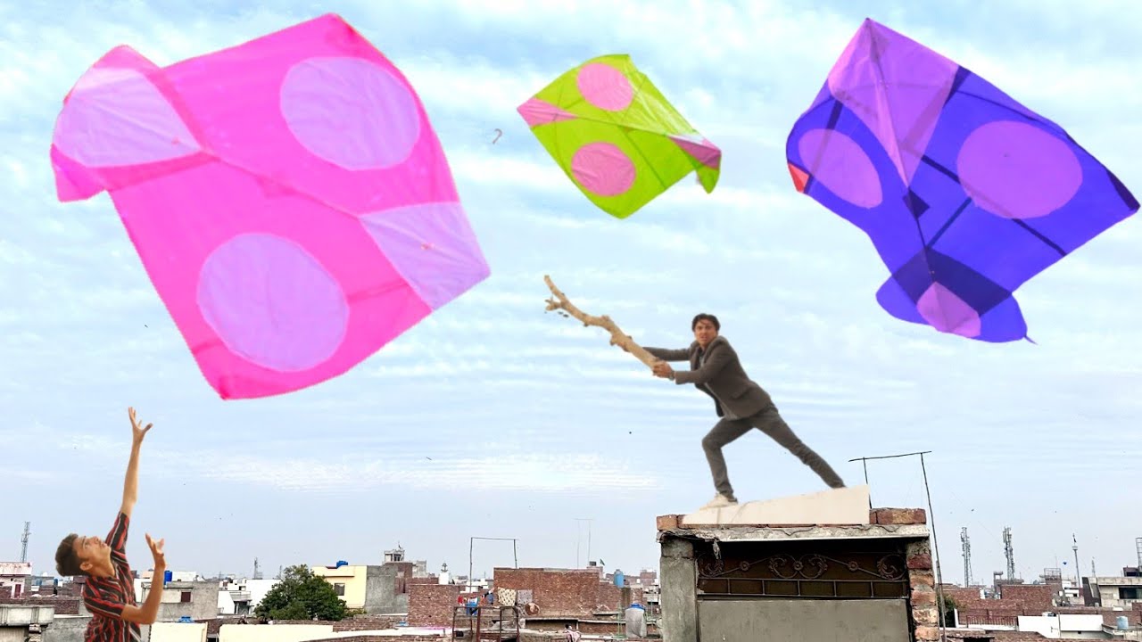 Red Cutting Kite Caught Vs Gudda Challenge