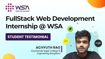 Intern Testimonial | Online Free Internship in FullStack Web Development| Honest Review From Achyuth